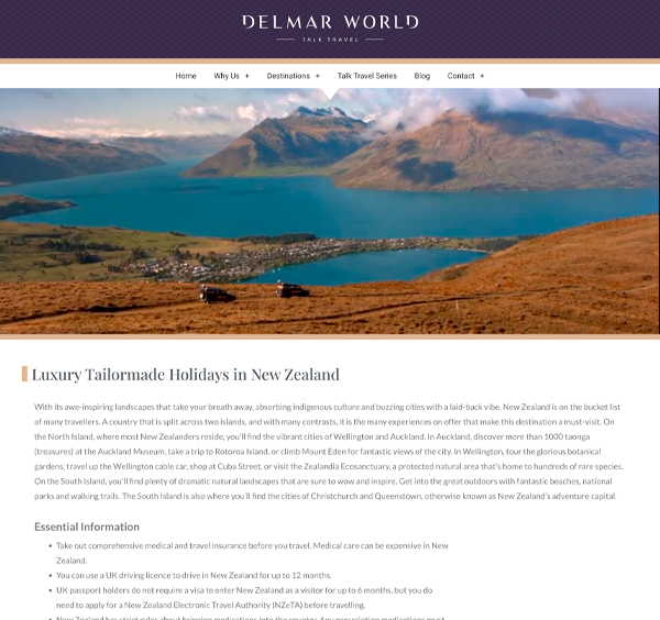 Delmar World web page copy