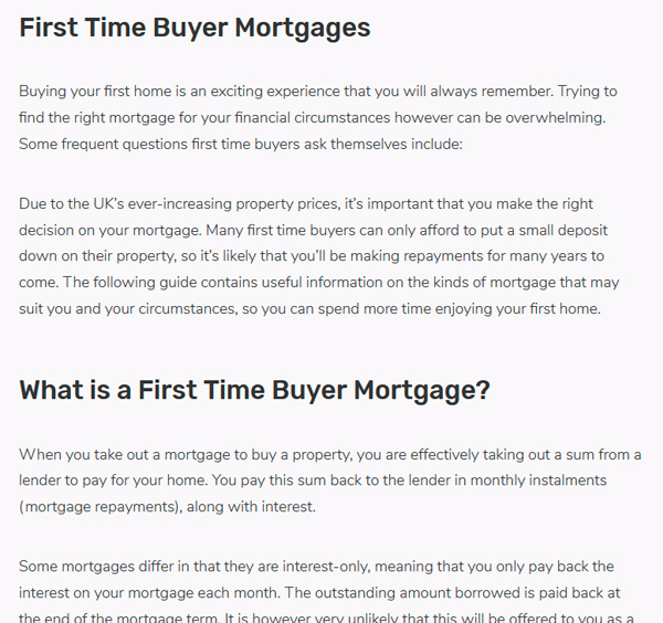 iam mortgages web page copy
