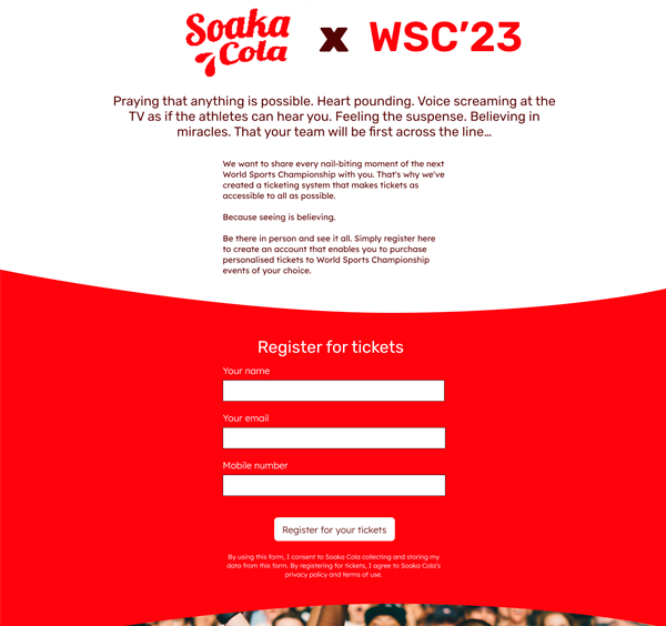 Soaka Cola web page